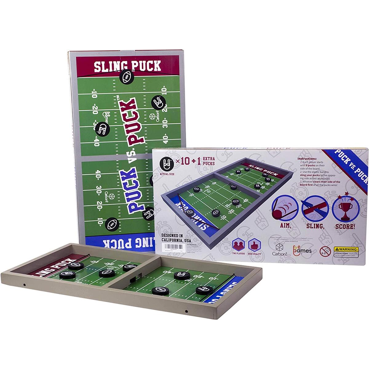 Sling Puck Game, Fast Slingpuck Game Large 22 x 11.5 in, Wooden Hockey Game, Table Desktop Battle, Winner65 Board Games Toys, Chess Games for Adults and Kids