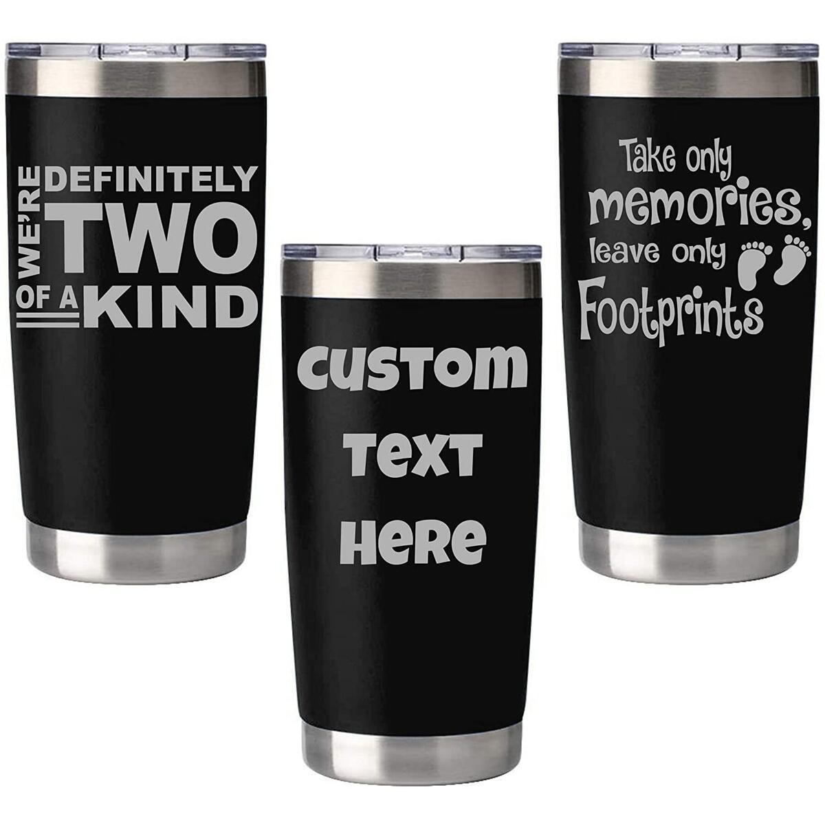Laser Engraved Personalized Tumblers, Vacuum Insulated with Splash and Leak Proof Upgraded Slider Lid, USA Designed and Customized