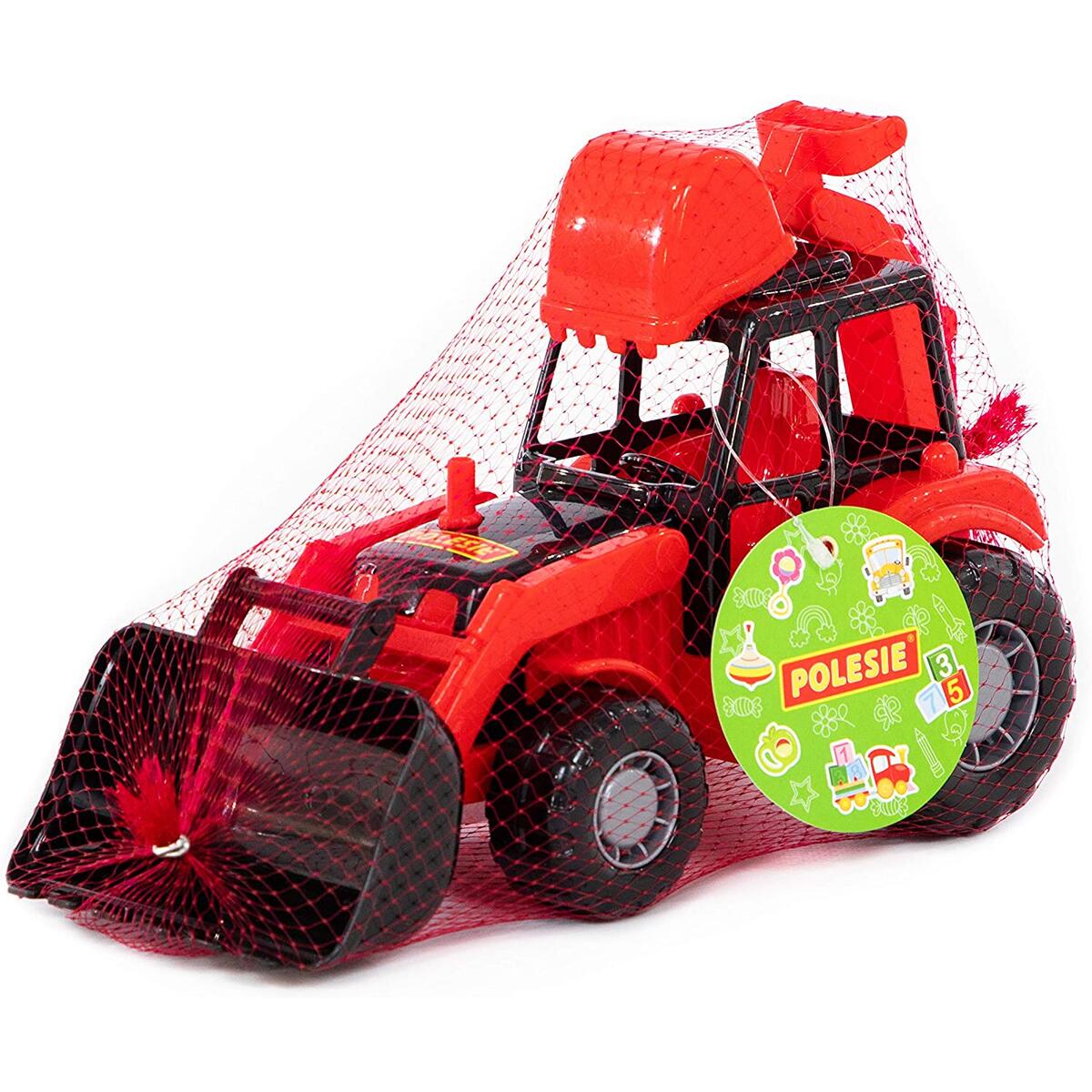 Excavator Toy for Boys - Backhoe Toy for Toddlers - Sand Digger for Kids by Polesie - Red