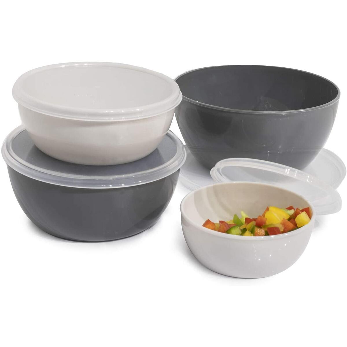 Rebate only for Color : Ombre Gray - Cook with Color Plastic Prep Bowls - MINI Prep Bowls with Lids, 8 Piece Nesting Bowls Set includes 4 Prep Bowls and 4 Lids