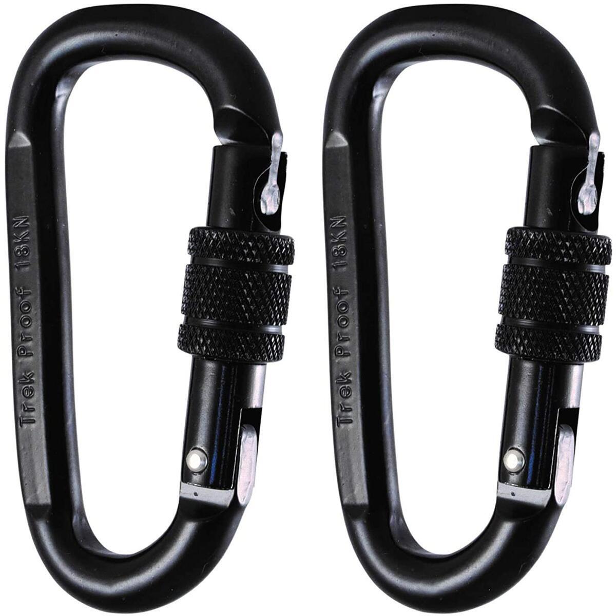 Locking Carabiner Clip, 2-Pack 4,000 lbs. weight capacity each. Heavy Duty Carabiner made of Steel Alloy for Hammocks, Camping, Hiking, Traveling and more