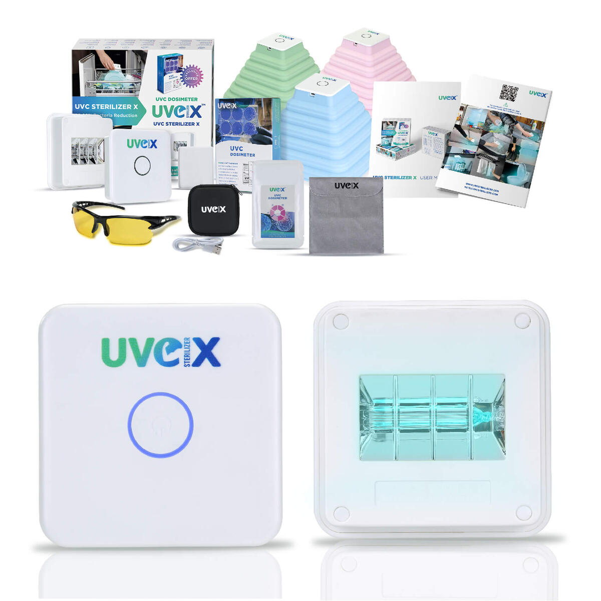UVC STERILIZER X DELUXE KIT-Personal 1 Kit (LightSkyBlue; LightPink; Aquamarine)