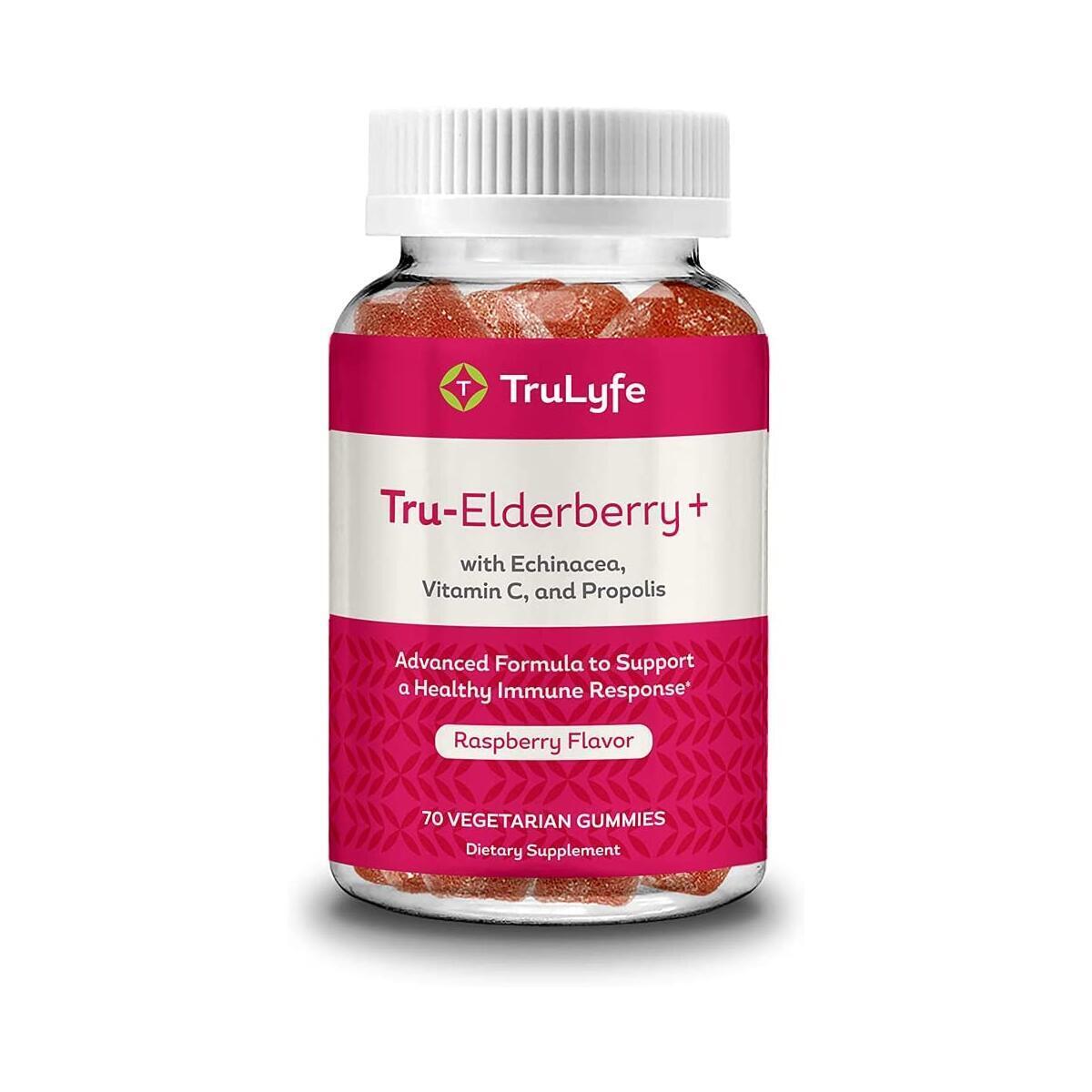 Trulyfe Elderberry Gummies for Adults 4X Strength | 200mg, 70 ct | Propolis Immunity Superfood Gummies with Vitamin C and Echinacea