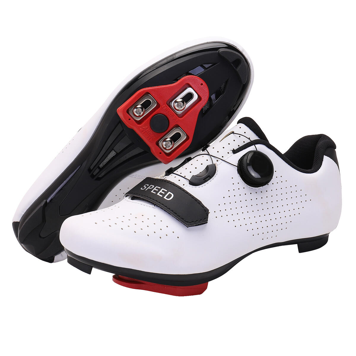 Womens Men's Cycling Shoes, Compatible with Indoor Peloton Mountain Road Bike Peleton SPD Shoes for Men Delta Cleats Clip to Lock Shimano Pedal (White, 7 Narrow Women/ 5.5 Narrow Men))