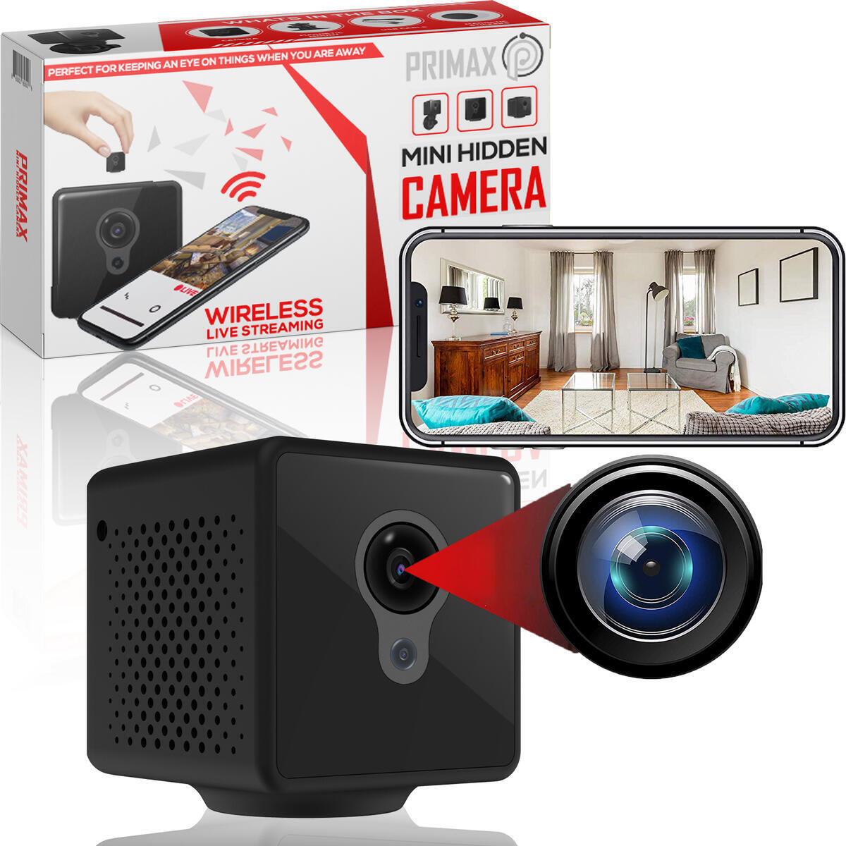 Wireless Spy Camera with Audio & Night Vision - Hidden Cam with Phone App & Recording