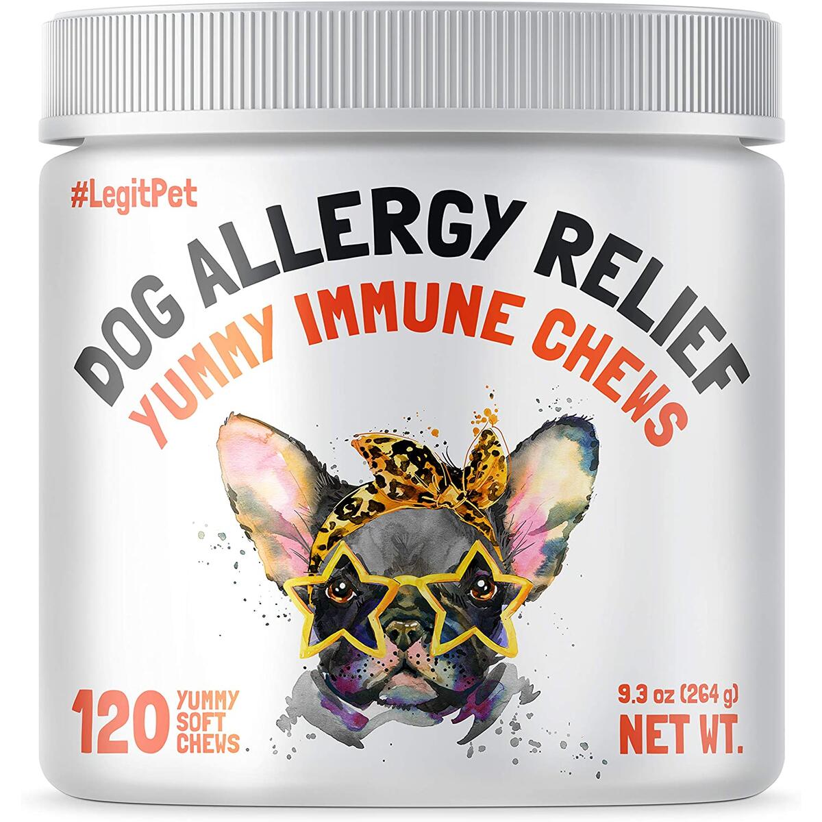 Allergy Relief Chews for Dogs & Immune Support with Kelp, Colostrum & Bee Pollen - for Seasonal Allergies + Anti Itch, Skin Hot Spots Soft Treats - 120 Soft Chews