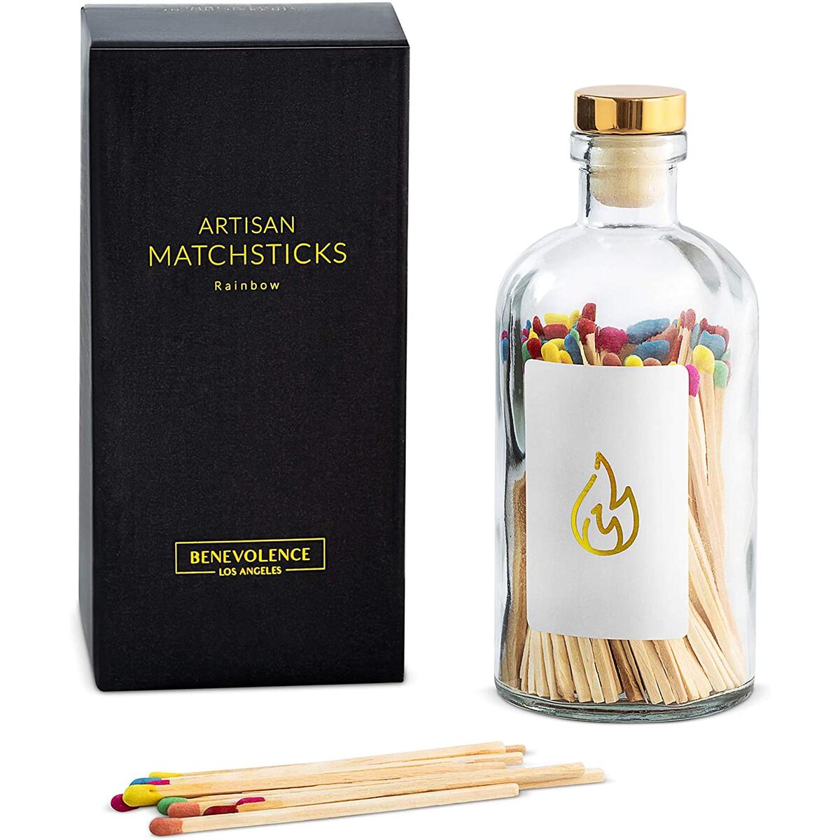 Long Decorative Matches in Glass Jar