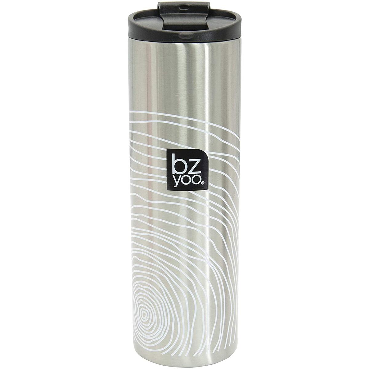 bzyoo Brew 18/8 Stainless 16oz Coffee Mug Thermal Bottle with Leak Proof Design  (Organica, White)
