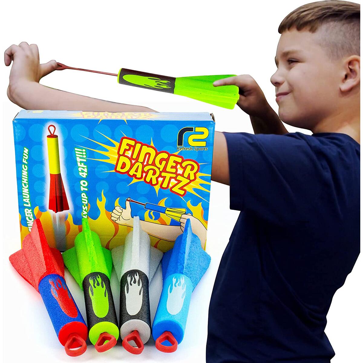 Toy Rocket Launcher for Kids: Best Finger Slingshot Rockets Launchers Air Foam Rockets Games for Boys & Girls All Ages. Outdoor Toy Party Favors Easter Basket Stuffers & Great Gifts for Ages 5 6 7 Up