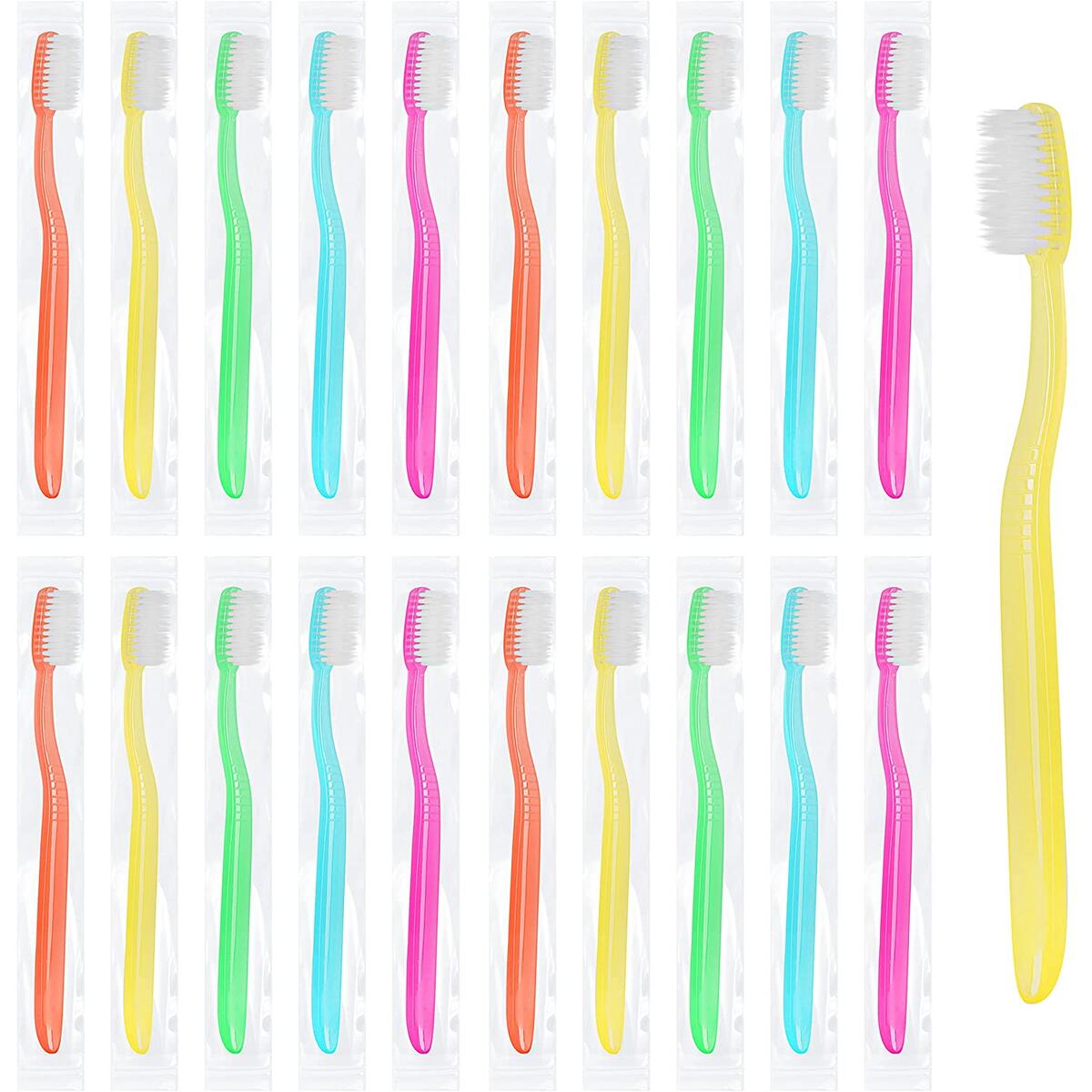 Bulk Toothbrushes Individually Wrapped Prepasted Toothbrush, Disposable Toothbrush With Paste Individually Wrapped, Travel Toothbrush Set For Adults, Toothbrush Medium Bristles (25 Pack - Medium)