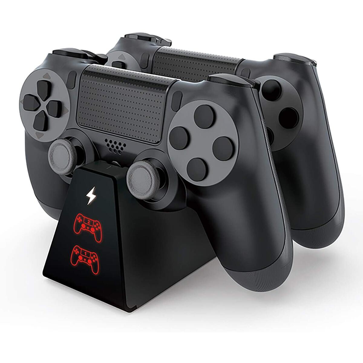 ADZ Controller Charger for PS4, Compact Dualshock 4 Charging Station with USB Charge Cable Cord for PS4 / PS4 Slim / PS4 Pro Dualshock 4 Controllers (FOR PRIME MEMBERS)