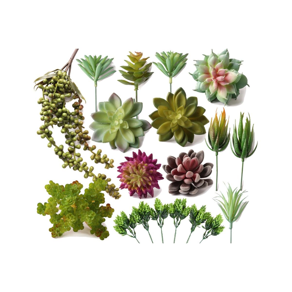 Artificial Succulent Plants – Pack of 19 – Faux Artificial Succulent Plants | UltraRealistic Succulent Plants for Indoor and Outdoor – Home Office and Party Decoration Flocking Texture
