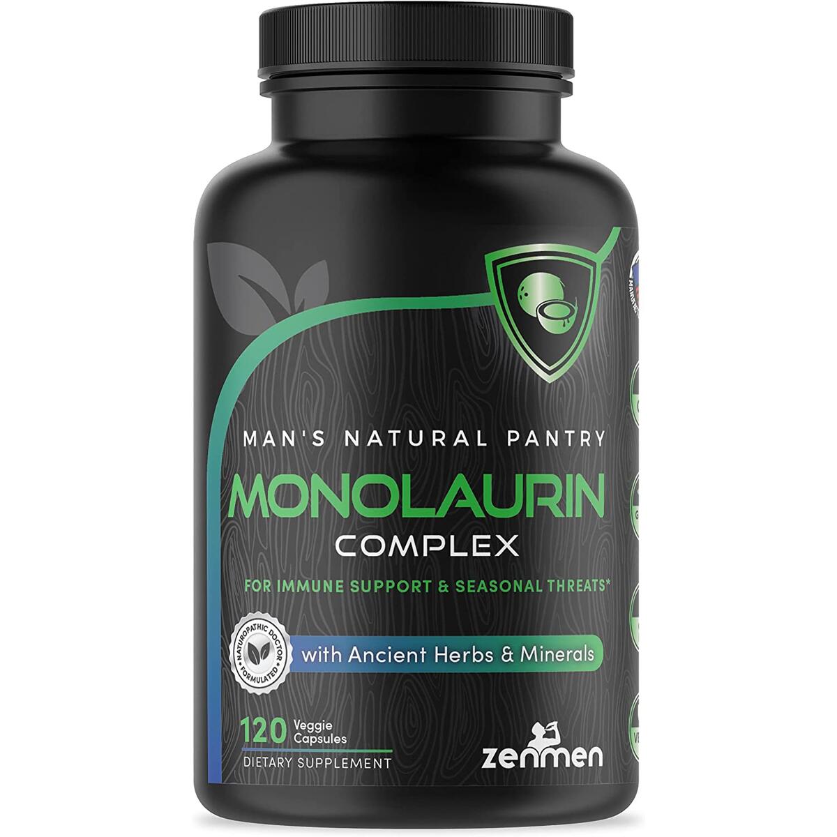 Zenmen Monolaurin Supplement -Supports Immunity, Digestion Health & Promotes Overall Wellness