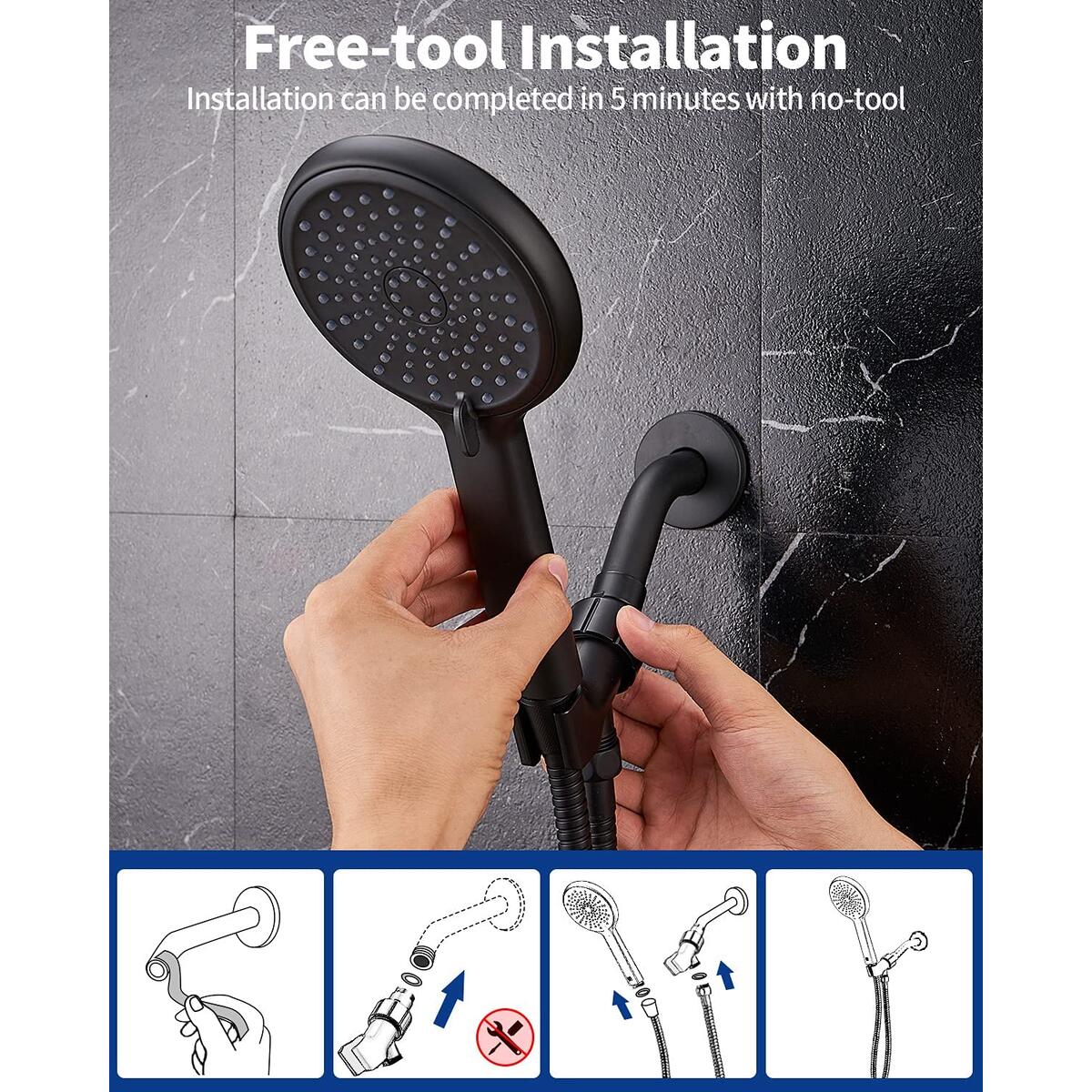 Black Shower Head With Handheld Cashback Rebates - RebateKey