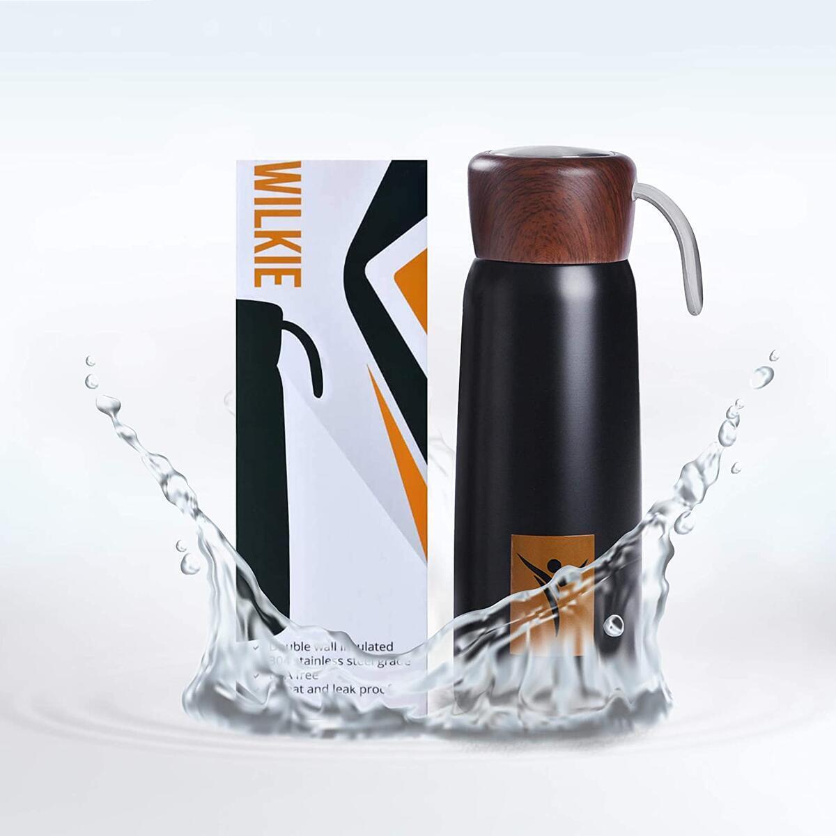 Durable Stainless Steel Water Bottle- Modern Double-wall Vacuum Insulated Water Bottle for Men and Women | Sweatproof, Condensation Free Simple Sports Bottle | Black Cool Water Bottle for Gym(17oz)