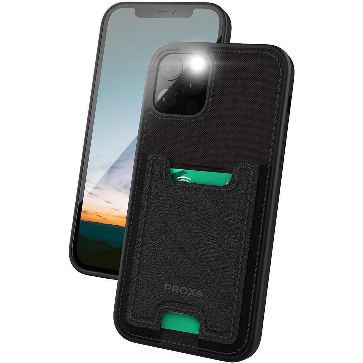 PROXA iPhone 12 Pro Max Slim Card Case - Wallet Case with Card Holder Slot-Cover [Protective & Scratchproof]-for Apple iPhone 12 Pro Max 6.7 inch- Classic Black