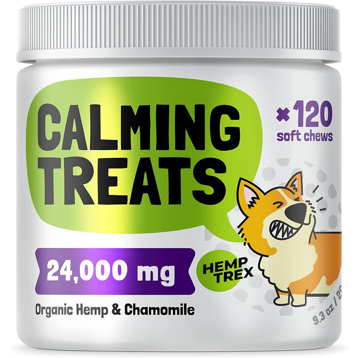 HEMPTREX Calming Hemp Treats for Dogs - Made in USA with Organic Hemp - Dog Anxiety Relief - Natural Separation Aid - Helps with Barking, Chewing, Thunder, Fireworks, Aggressive Behavior
