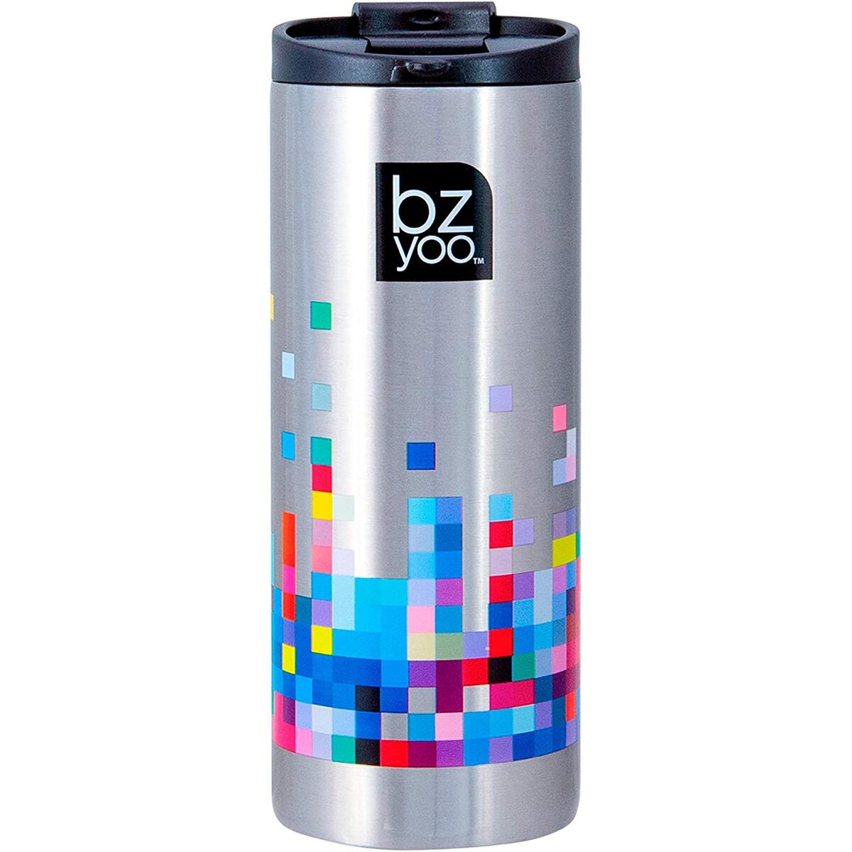 bzyoo Brew 18/8 Stainless 12oz Coffee Mug Thermal Bottle with Leak Proof Design (Silver)