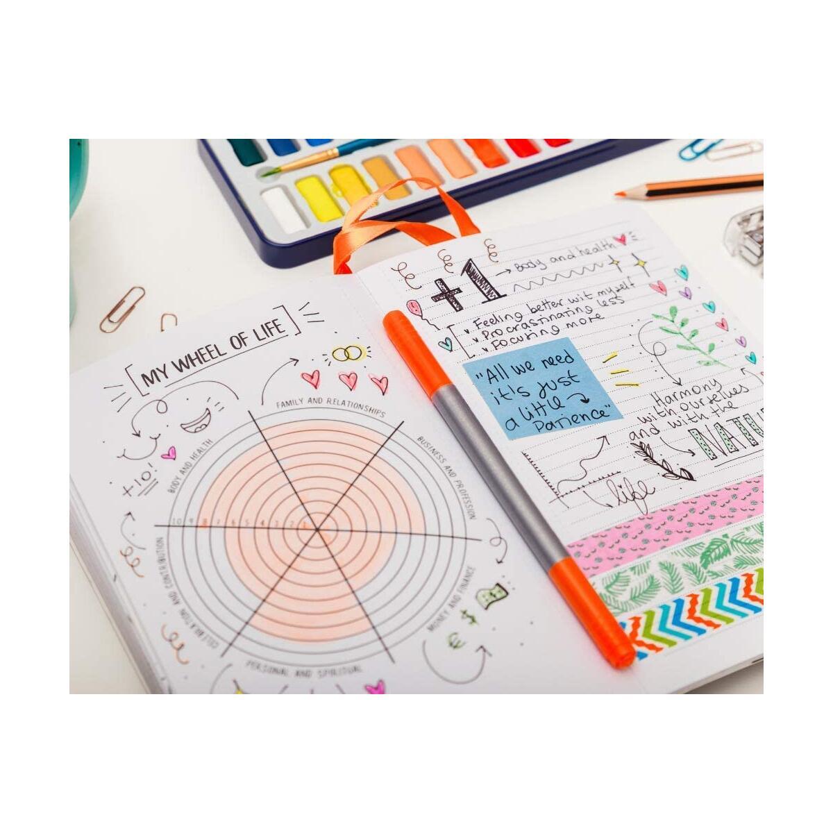 MYnd Map MY Journal - The Ultimate Mindfulness, Gratitude, Goals Setting Planning Journal | Undated Monthly, Week & Daily Planner | Creative with Hand Illustrations to Colour in | The Perfect Gift