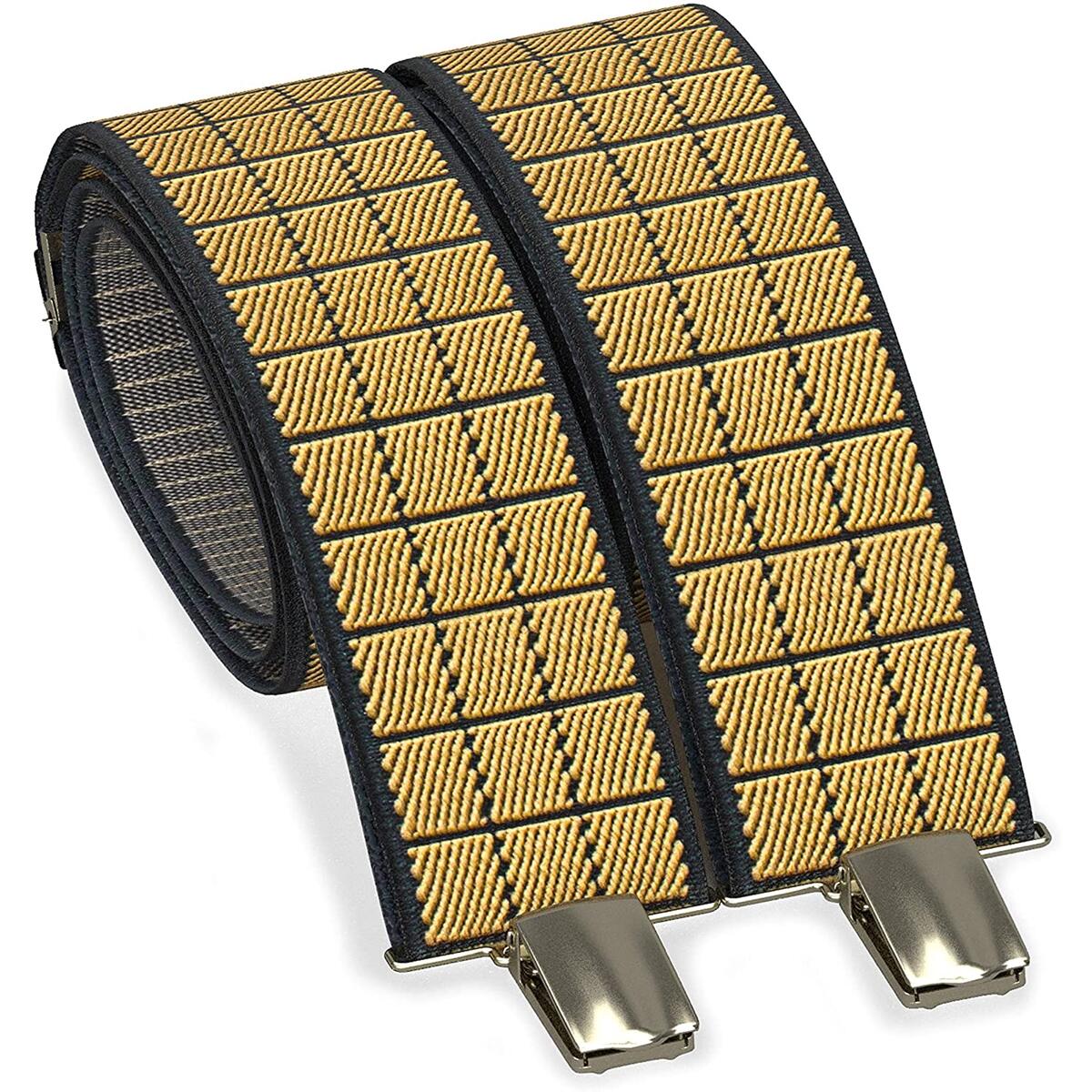 Men's Suspenders Y-Shaped 1 3/8" Wide Plaid-Checkered Braces, by Bow Tie House