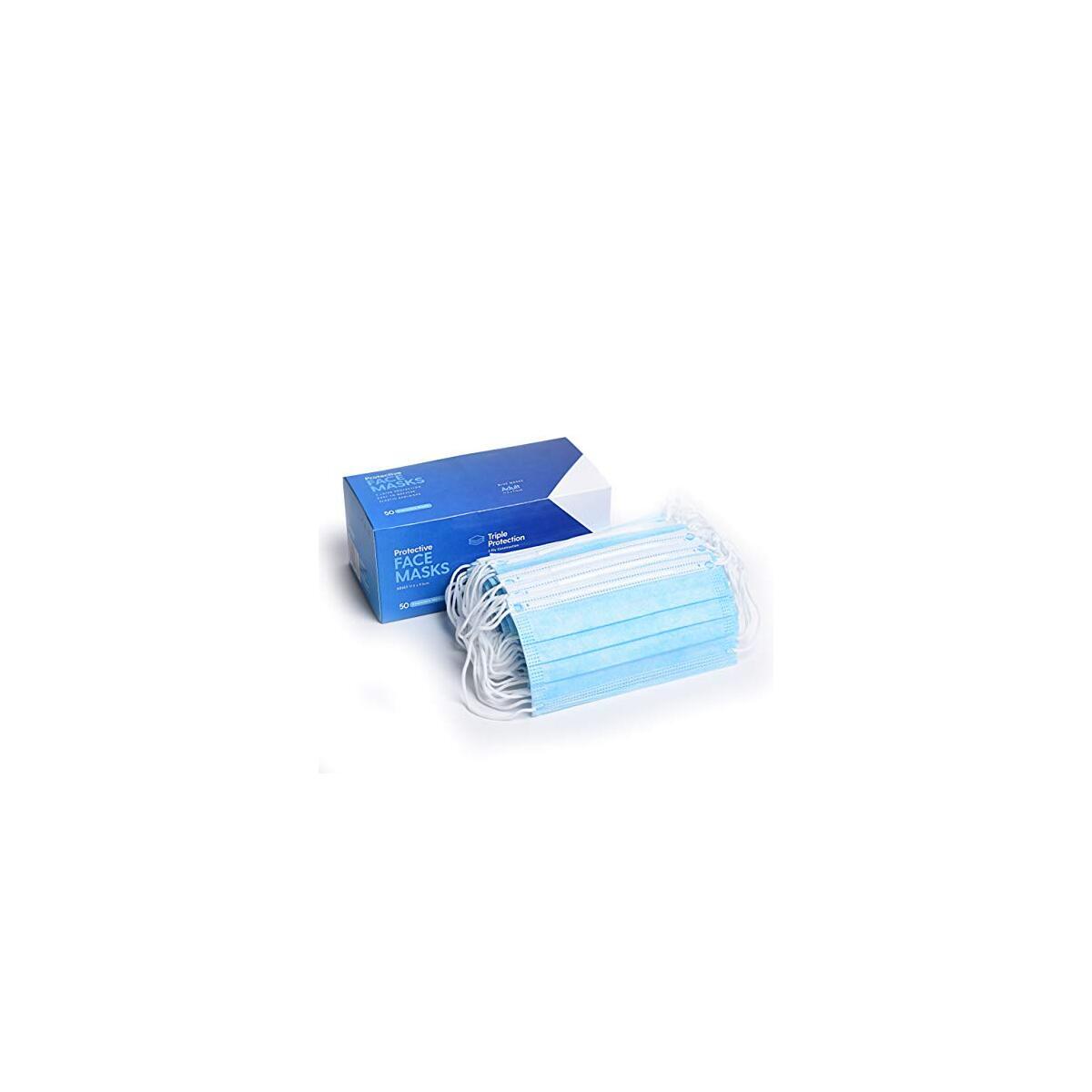 Disposable 3 Ply Face Masks - 20 x 50 Count Boxes (1000) by Milliard