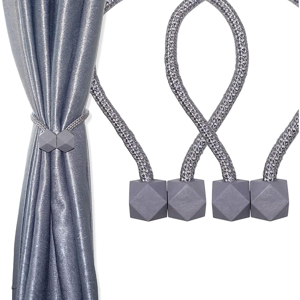 gray magnetic curtain tiebacks