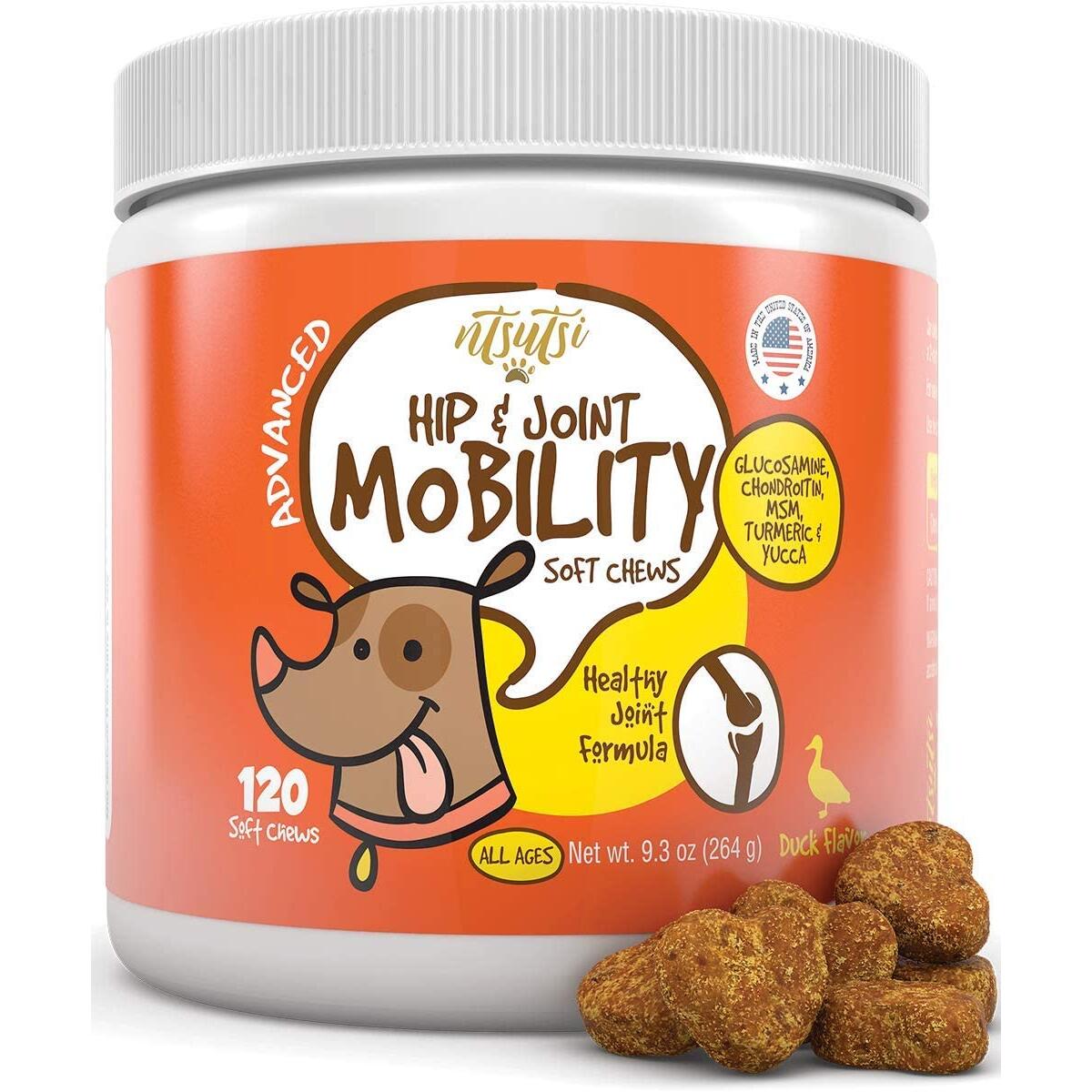 Glucosamine Chondroitin Joint Supplement for Dogs - Advanced Natural Dog Arthritis and Pain Relief - Hip and Joint Health for Senior Dogs - MSM, Glucosamine HCL, All Breeds & Sizes - 120 Soft Chews
