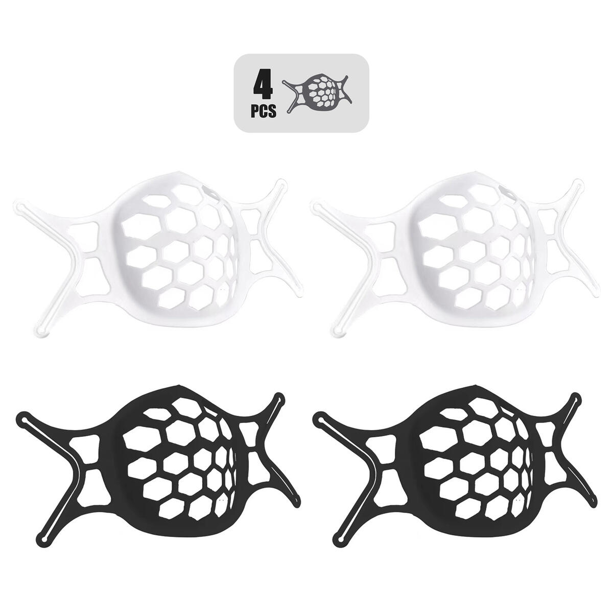 3D Face Mask Bracket,Silicone Inner Support Frame,Keep Fabric off Mouth,Create More Breathing Space,Lipstick and Makeup Protection Stand,Stay Cooler/Comfortable/Soft/Flexible/Washable/Reusable(4pcs)