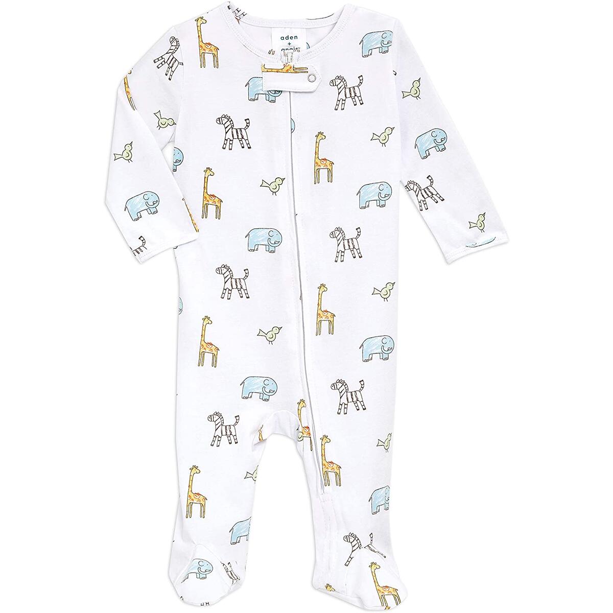 aden + anais Jungle Jamming, 0 - 3 Months, Baby Long Sleeve Zipper One-Piece
