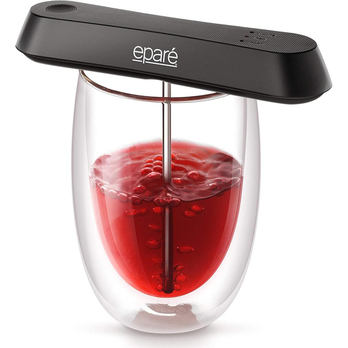 Eparé Pocket Wine Aerator - Wine Lovers Gift Set - Travel Wand Decanter for Aerating Vino - Modes For Red White Port - Best Electric Wine Accessories