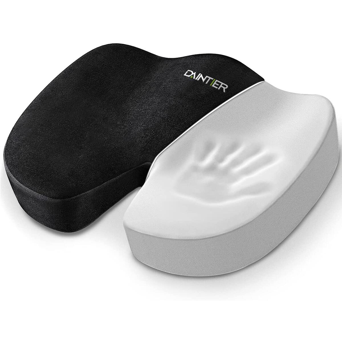 Chair Seat Cushion,DAINTIER Office Cushion Memory Foam Comfort Cushions for Car Truck Driver Travel Wheelchair, Thick Chair Pillow for Relief Lower Back, Tailbone, Sciatica, Hip Pain,Coccyx