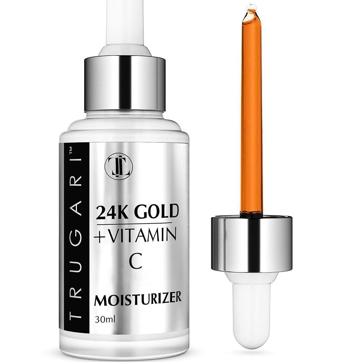 24K Gold + Vitamin C + Collagen Flakes Face Serum - Advanced Pure Bio-active Natural Anti Aging Moisturizer