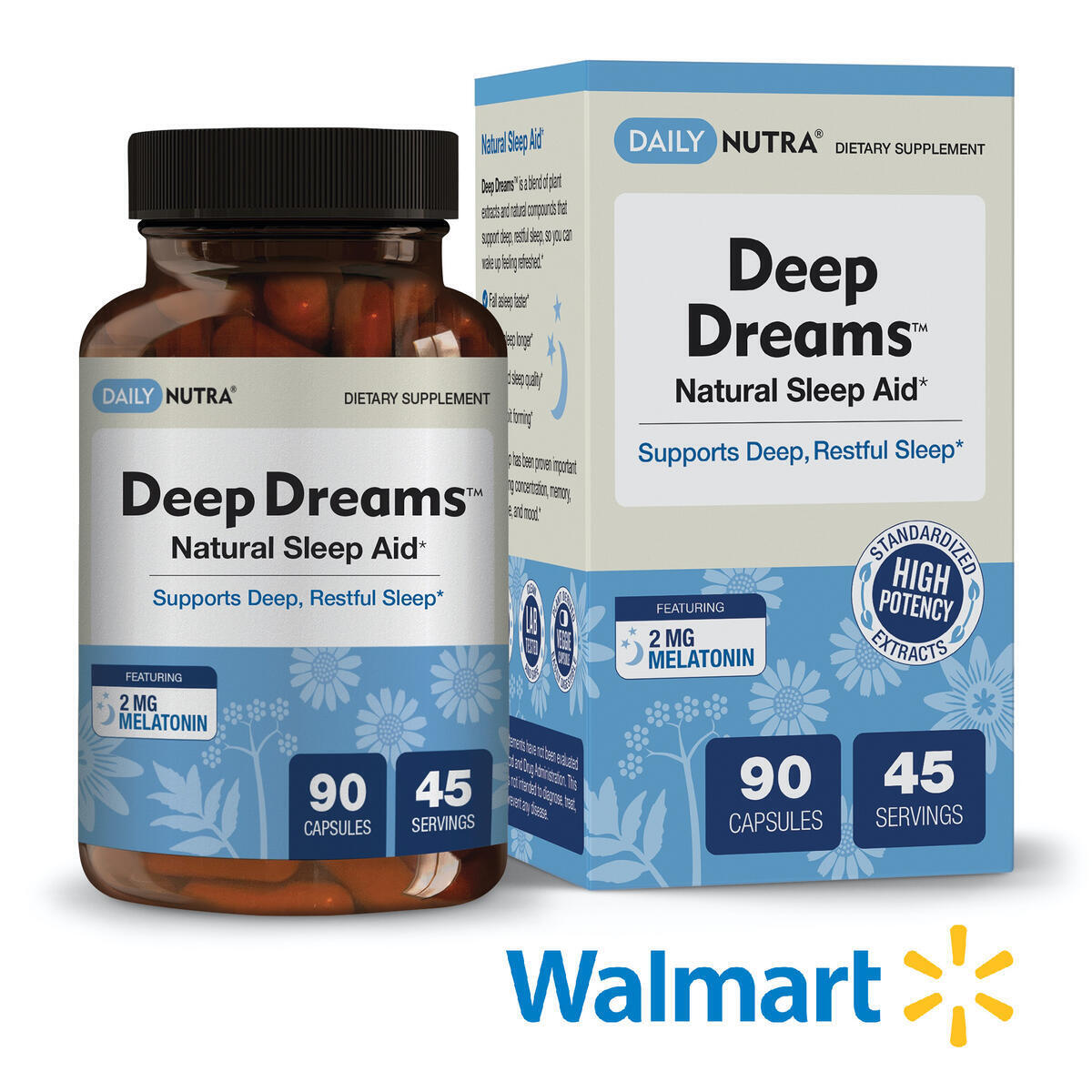 Deep Dreams Natural Sleep Aid by DailyNutra - Deep, Restful Sleep Supplement - Non-Habit Forming Sleeping Pills | with Melatonin, L-Tryptophan, Valerian, GABA, Chamomile, Passionflower