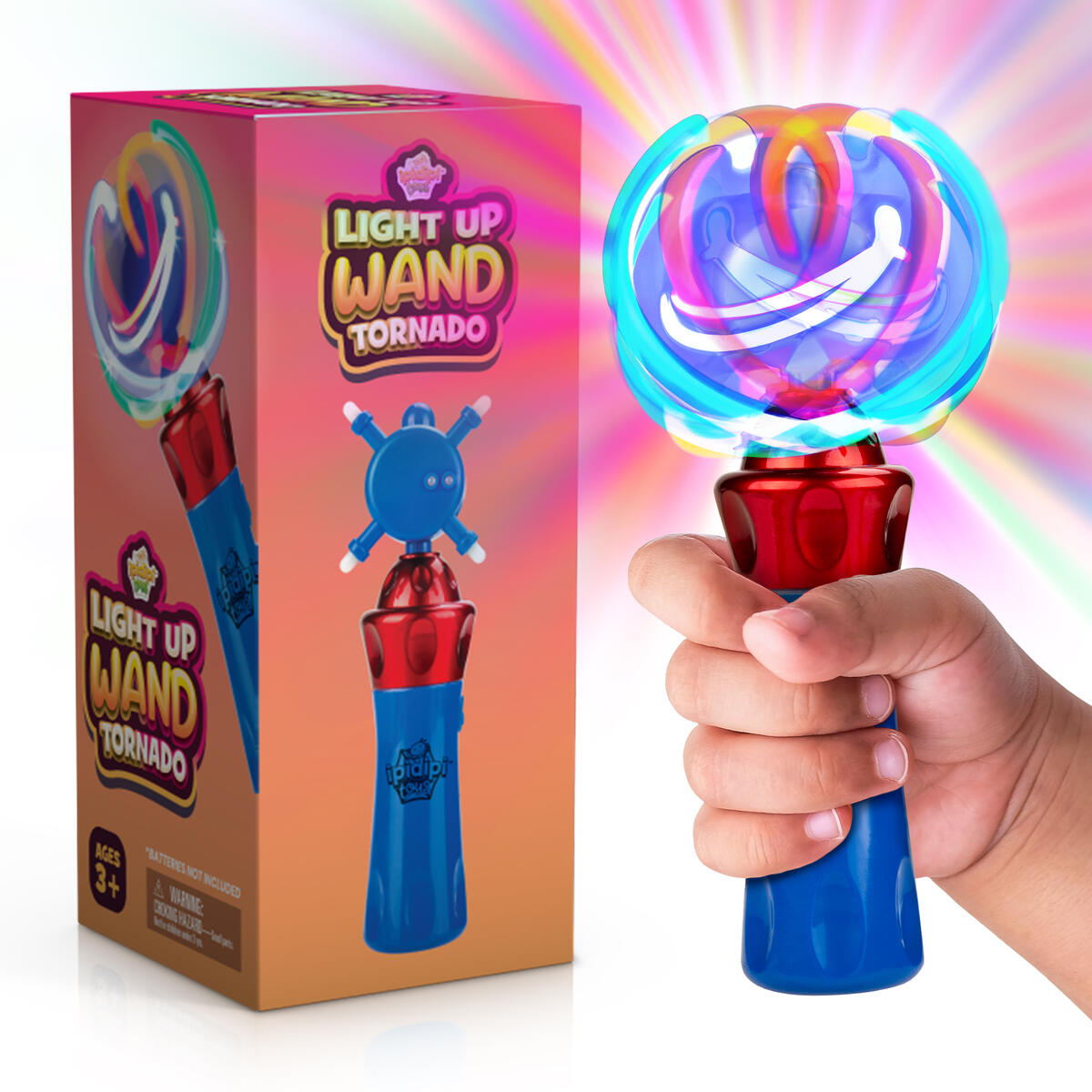 Light Up Wand for Kids in Gift Box, Rotating LED Toy Wand for Boys and Girls