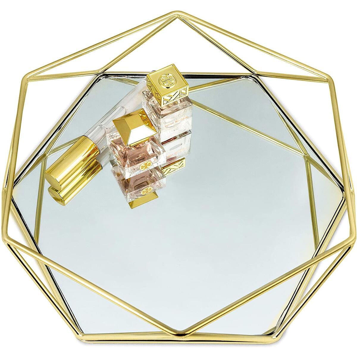 Gold Mirror Tray Decorative