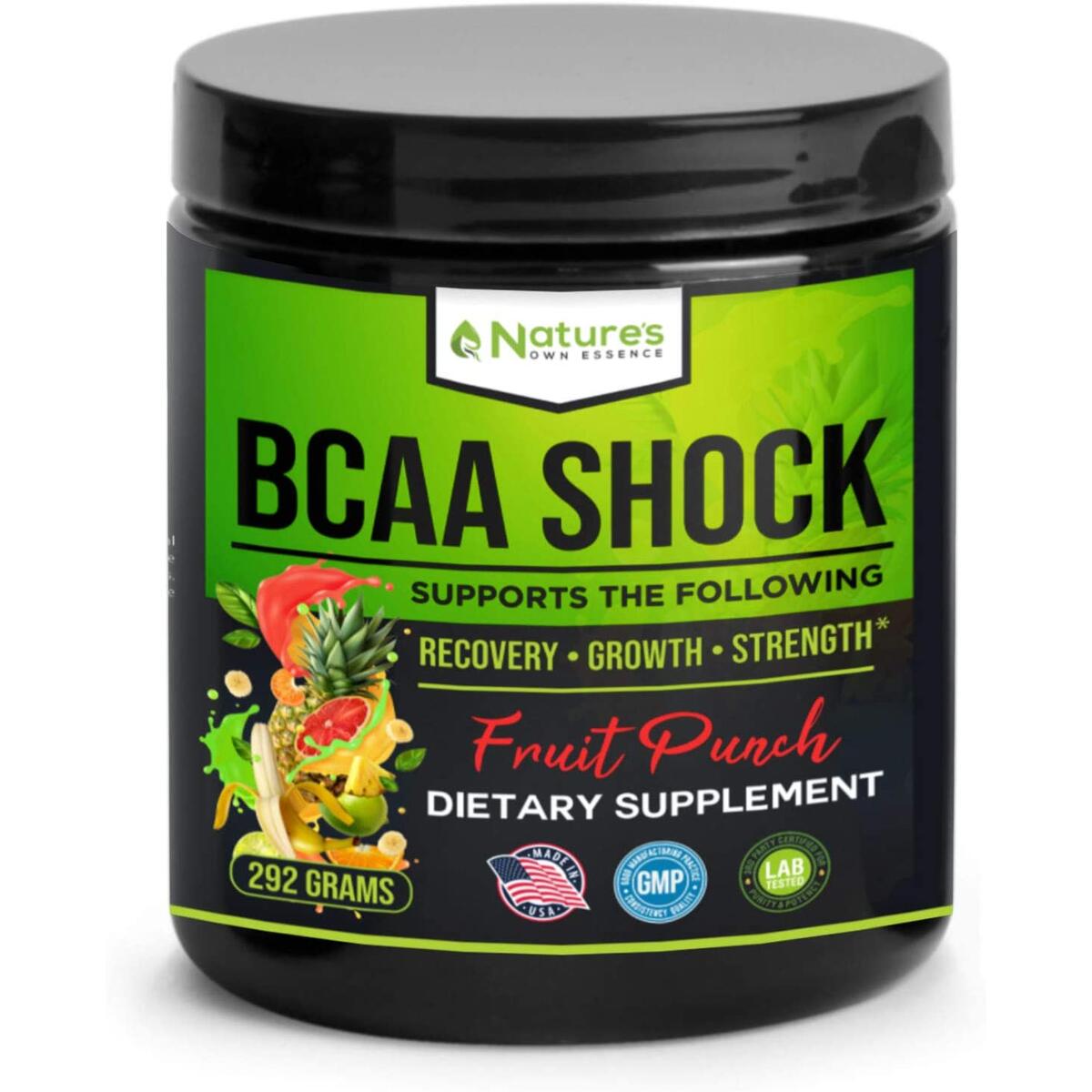 BCAA Powder Essential Amino Acids - Post Workout Muscle Recovery Drink - BCAAs Pre-Workout Natural Supplement for Performance, Energy, Immunity, Lean Build for Men & Women - Fruit Punch - 45 Servings