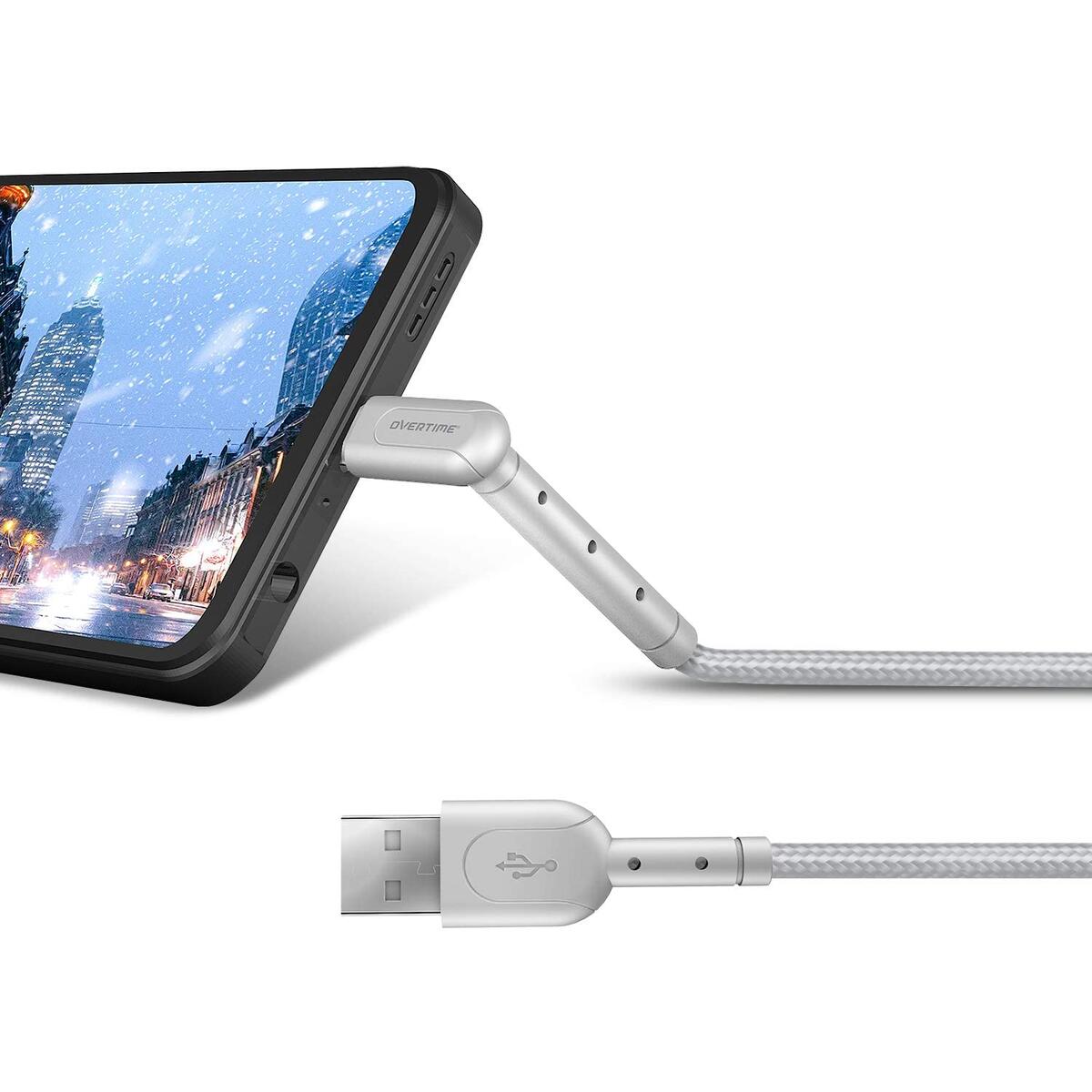 Android Phone Stand & USB Type C Charging Cable, Overtime 6ft Cable Phone Holder and USB Charger Cord
