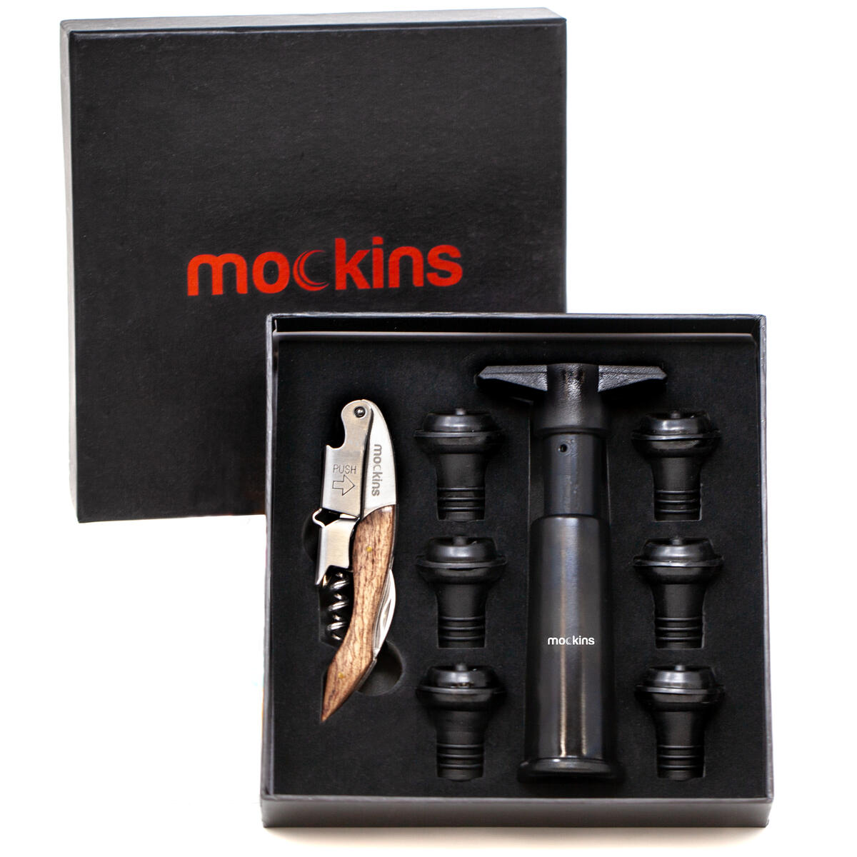 Wine Accessory Set With Wine Saver Vacuum Pump and 3-in-1 Corkscrew