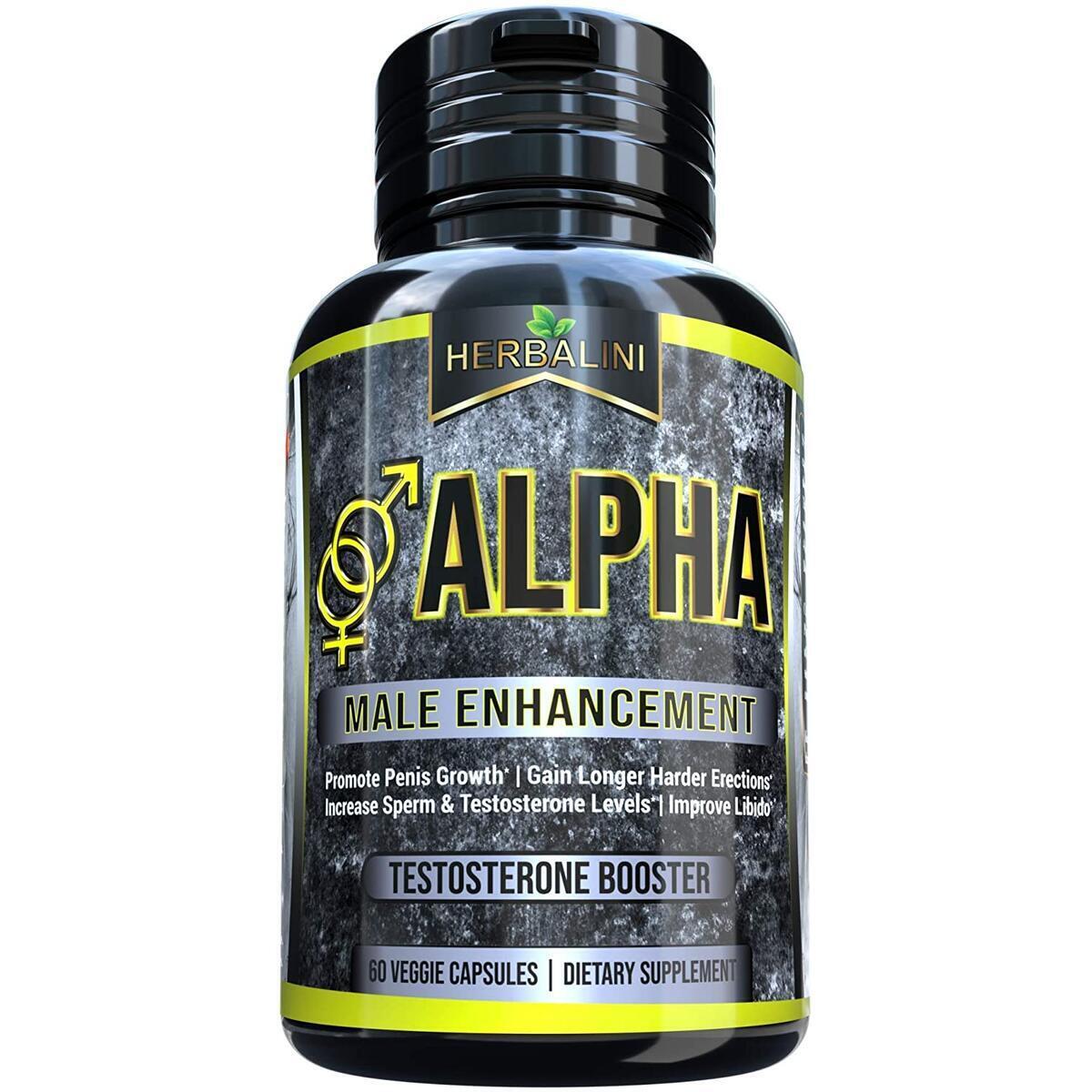 Natural Alpha Male Supplement Pills - Testosterone Booster Increases Energy, Mood & Endurance - Most Potent & Powerful Male Performance Supplement 60 Vegetable Cellulose Capsules
