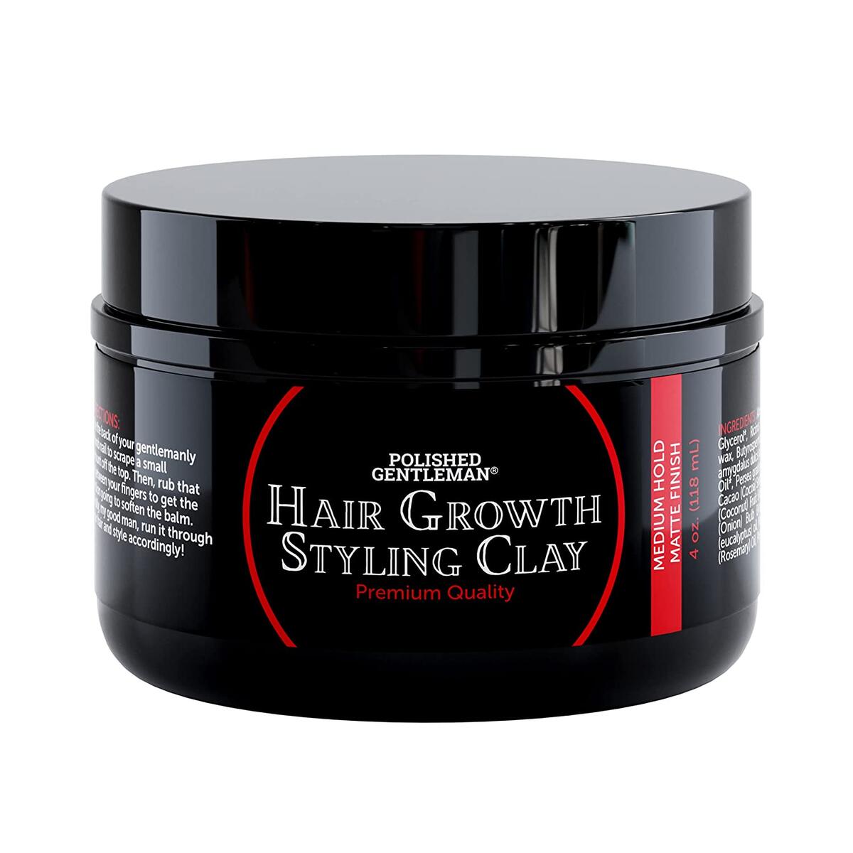 Styling Hair Clay For Men - Medium Hold, Matte Clay - Natural Mens Hair Clay - Stimulate Hair Growth and Thickening - Volumizing Hair Styling Clay with Shea Butter and Tea Tree Oil - Made In USA (4oz)