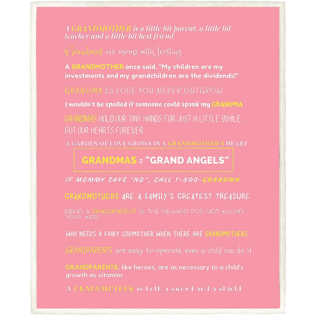 Grandma Blanket Throw Great Grandmother Nana Memaw Gift from Grandkids Filled with Loving Quotes Pink 60 x 50 Sherpa Fleece Say I Love You 4 Color Options