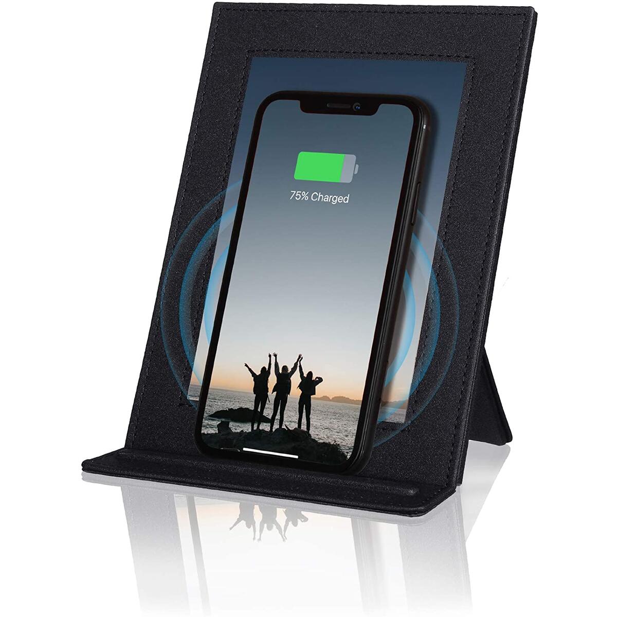 PROXA Wireless Charger Photo Frame, Qi Enabled Fast Charger Up to 7.5W for iPhone11 /11Pro/11Pro Max/XS/XS Max/XR, 10W for Galaxy Note 10+/10/9/8/S10+/ S10e/S10-Classic Black-No AC Adapter