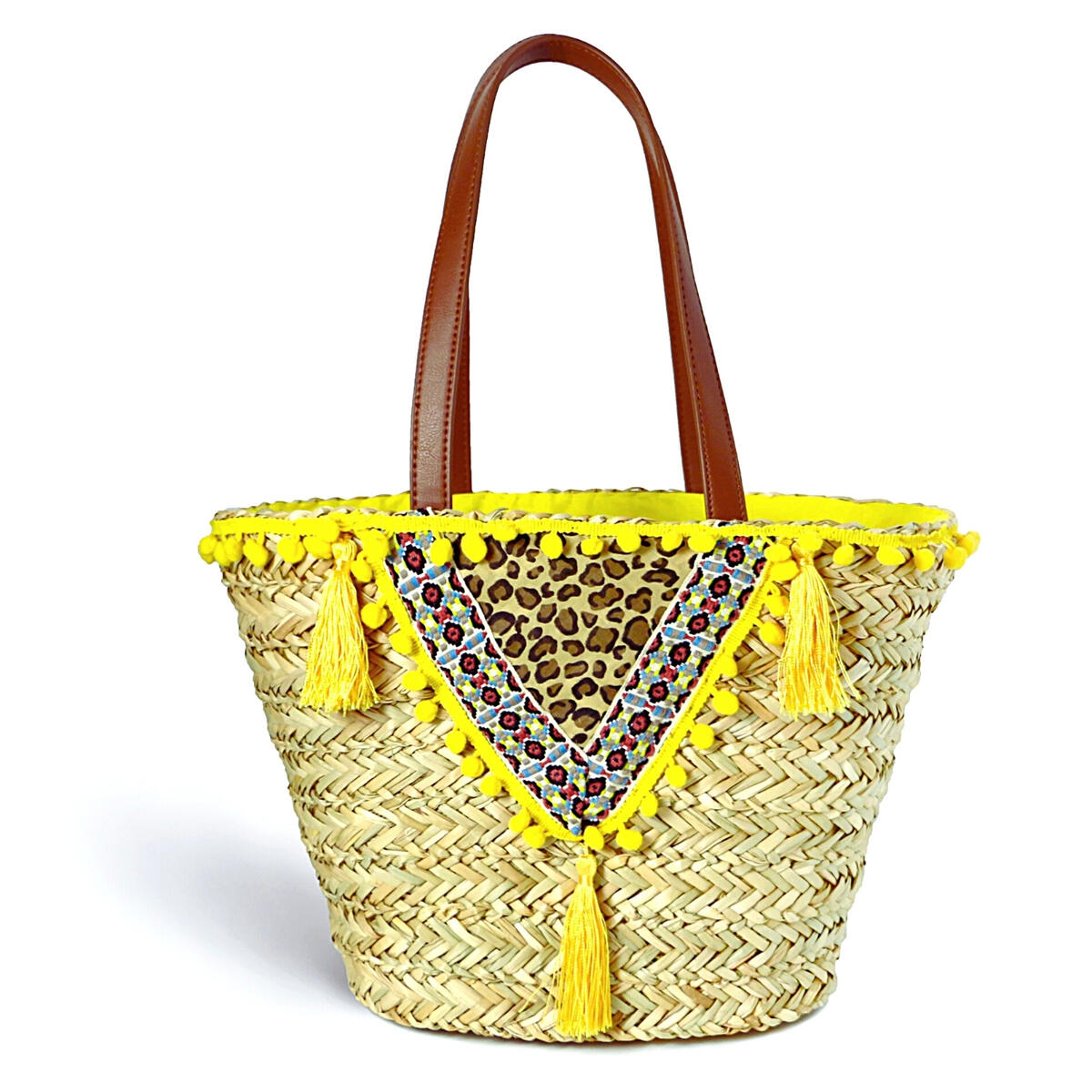 KOSNOR Straw Bags for Women, Bohemian Summer Beach Bag, French Farmers Market Basket