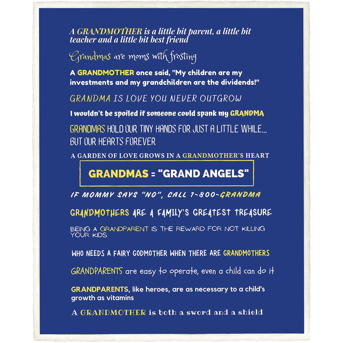 Grandma Blanket Throw Great Grandmother Nana Memaw Gift from Grandkids Filled with Loving Quotes Blue 60 x 50 Sherpa Fleece Say I Love You 4 Color Options