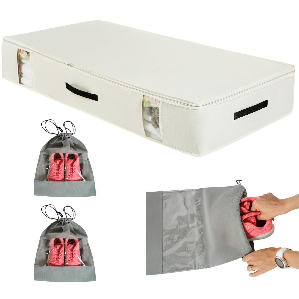 Foldable Underbed Storage Bag + 2 Shoe Bag Bonus