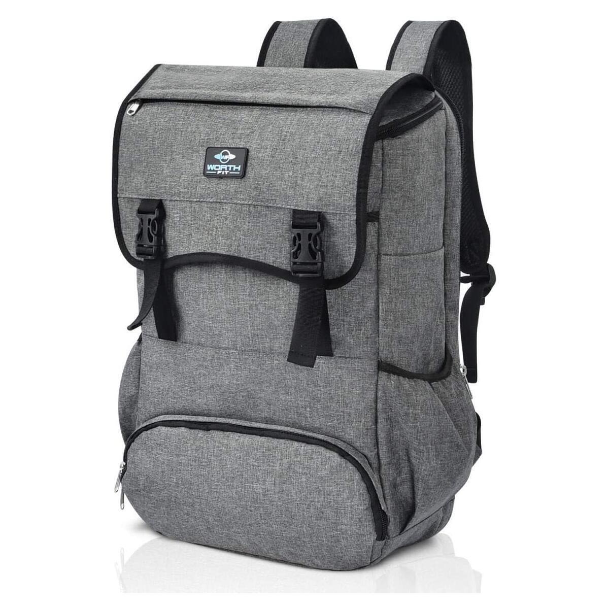 Worth Fit Leakproof Backpack Cooler - Double Decker Lightweight Men and Women Hiking, Camping and Beach Picnic Bag - Insulated Lunch Cooler with Bottle Opener - Waterproof Laptop Compartment