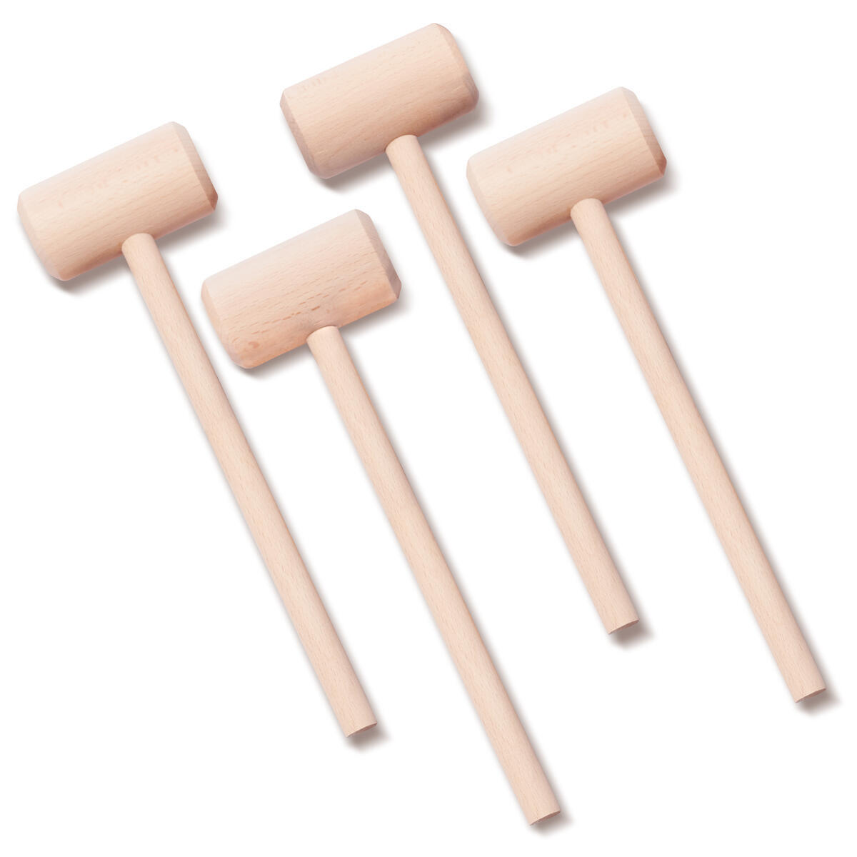 King Size Wooden Mallet for Crabs, Lobster, Chocolate, Toys, Nuts, and Meat  - Set of 4
