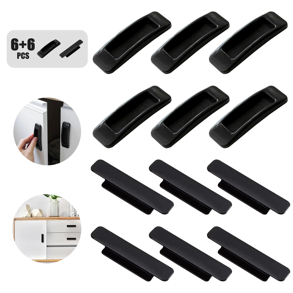 Self-Stick Handle,Multipurpose Instant Adhesive Knobs,Humanity Auxiliary Holder,Pull Push Sliding Helper,for Cabinet/Drawer/Window/Door/Wardrobe/Cupboard/Dresser,in Family/Office/Kitchen/Toilet(12pcs)
