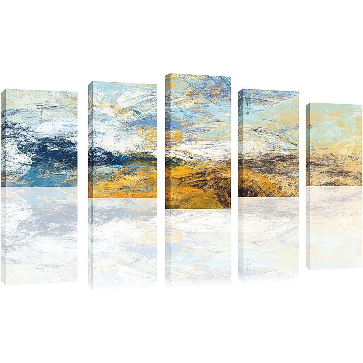 Wall Art Canvas Prints – Abstract Color, 5 Panels Artwork for Wall Decoration, Modern Picture Ready to Hang