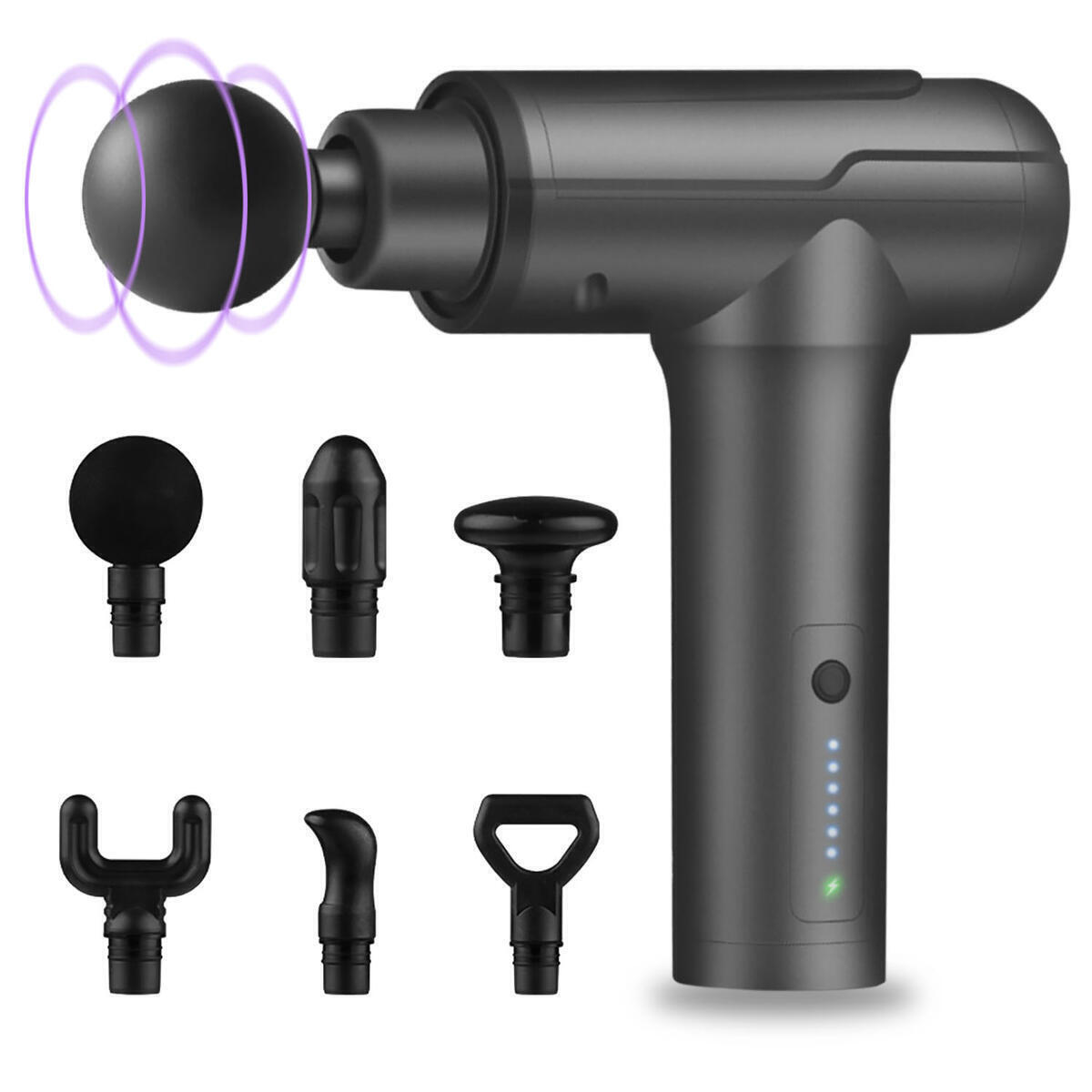 Massage Gun Deep Portable Tissue Quiet Percussion Massage Gun 6 Heads 6 Speeds Body Muscle Massager for Home Office Gym Workout Recovery